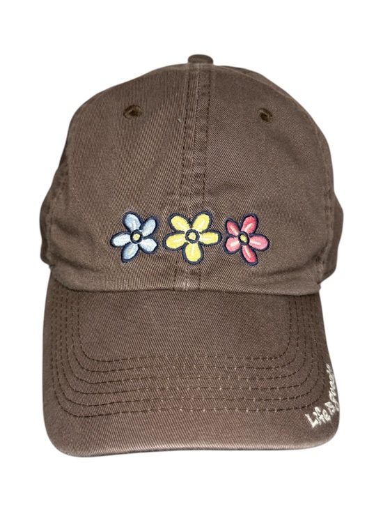 Life Is Good Accessories - Life Is Good Brown Daisy Flowers Canvas Baseball Chill Cap Adjustable Size OS